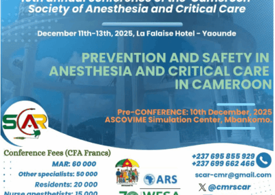 15e Congrès annuel de la Société Camerounaise d’anesthésie et de Soins Intensifs